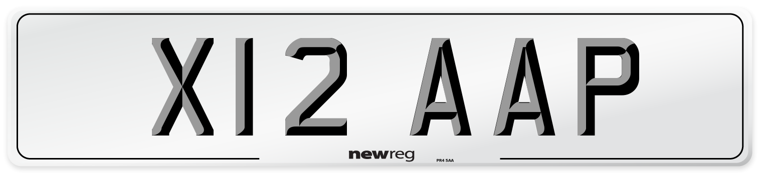X12 AAP Number Plate from New Reg
